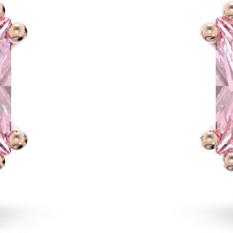 SWAROVSKI Stilla Stud Earrings Collection, Amber, Blue, and Pink Stones in Multiple Metal Finishes