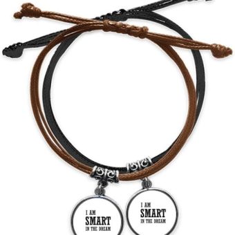 DIYthinker I Am Smart in The Dream Art Deco Gift Fashion Bracelet Double Leather Rope Wristband Couple Set Gift