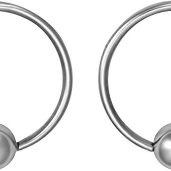 Forbidden Body Jewelry Stainless Steel Captive Bead Ring, Captive Bead Ball, Captive Hoop Cartilage, 14g-20g Every-Day Surgical Steel Captive Bead Ring Body Piercing Hoops