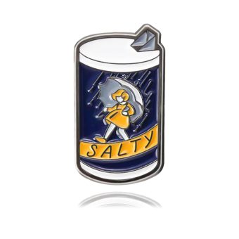 Salty Girl Pins, Enamel Hat Pins for Backpacks Brooches and Pins for Girls as My Social Funny Pins, Black Pins as Cute Pins for Bags Clothes for Women