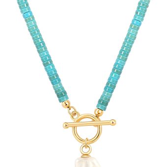 Aobei Pearl 18K Gold Moon Star Lion Evil Eye Pendant Necklace Medallion Paperclip Chian Choker Layering Jewery for Women