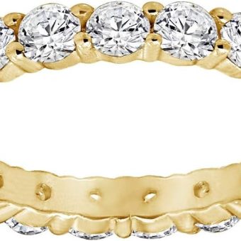 Round Cut Eternity Ring | Rhodium,Yellow Gold & Rose Gold Plated 925 Sterling Silver Infinity Band for Women | 2-2.5-Carats Cubic Zirconia CZ Simulated Diamond