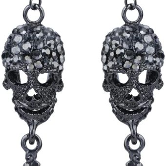 Szxc Women's Skull Cross Earrings Nickle Free Goth Jewelry