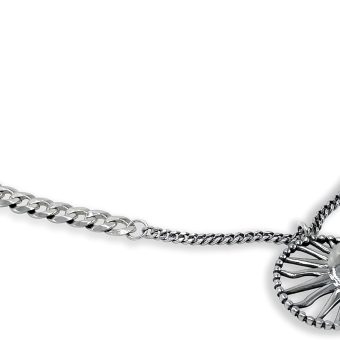 Hollow Sun Pendant Necklace for Women Men 925 Sterling Silver Byzantine Coin Necklace