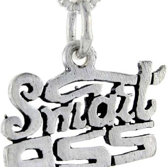 Sterling Silver Smart Ass Word Pendant, 1 inch wide