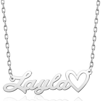 Personalized Name Necklace Sterling Silver Pendant Customized Custom