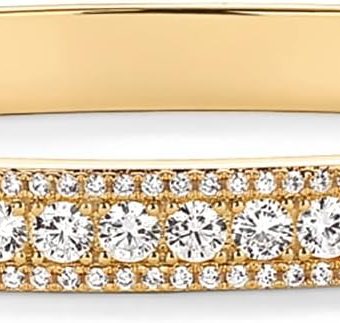 PAVOI 14K Gold Plated Cubic Zirconia Bangle Tennis Bracelets for Women | Classic Love Cuff Bangle Bracelets