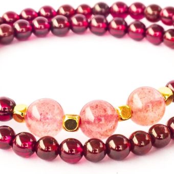 Natural Wine Red Garnet Bracelet - 5mm Genuine Mineral Gemstones, Long Elastic Beads for Women - Ideal Friendship or Teacher Appreciation Gift