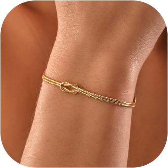 Bracelets for Women Love Knot Bracelet Dainty Snake Chain Infinity Bracelet Adjustable Bracelet Jewelry Gifts for Women