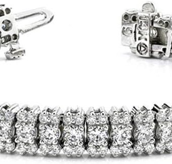 6.50 ct ttw Ladies Round Cut Diamond Tennis Bracelet in 14 kt White Gold