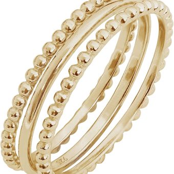 Amazon Essentials 14K Gold or Rhodium Plated Sterling Silver Stacking Ring Set of 3