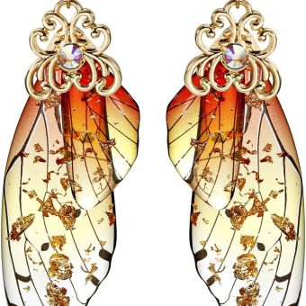 BELLA-Bee Butterfly Wing Drop Dangle Earrings Gold Plated Crystal Rhinestone for women girls wedding Jewelry…