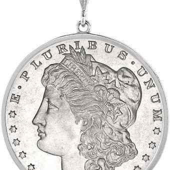 Sterling Silver Dollar Bezel 38 mm Coins Prong Back Square Edge Mexican Olympic One Dollar Coin NOT Included