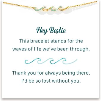 STORYJEWELLERY Friend Gifts for Women, Birthday Gifts for Women Friendship, Wave Bracelet for Friend, Gift for Friends Female, Bestie Gifts for Women, Christmas Gifts for Friend