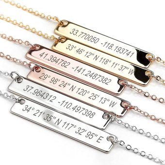 MignonandMignon Necklace Friendship Gifts for Women Costomizable Necklace Gold, Silver, Rosegold Personalize Name Coordinate Initial Inspirational Jewelry