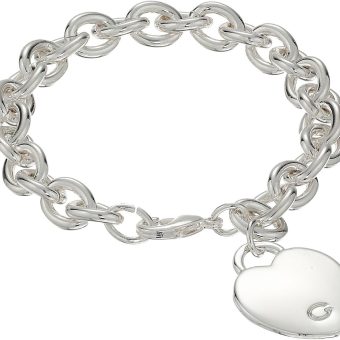 GUESS "Basic" G Logo Heart Link Bracelet