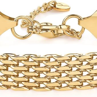 PAVOI 14K Gold Plated Chunky Chain Adjustable Bracelet for Women | Stainless Steel Lightweight Trendy Chain Bracelet