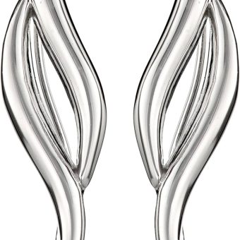 Sterling Silver Classic Double Curves Earrings