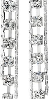 GUESS "Basic" Silver Crystal Rhinestone Linear Drop Earrings