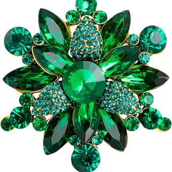 Vintage Crystal Rhinestone Flower Brooch Pin for Women – Elegant Jewelry for Coats, Hats, Dresses