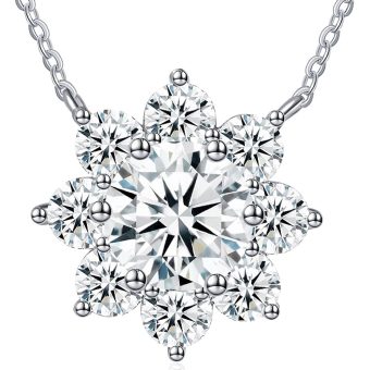 Gifts for Wife Women Anniversary Mothers Day Gifts for Mom , Moissanite Necklaces 1CT-3CT Birthday Gifts Christmas Day Gifts Valentine's Day for Her Fine Jewelry Gifts for Wife Women , Sunflower Moissanite Necklace for Wife