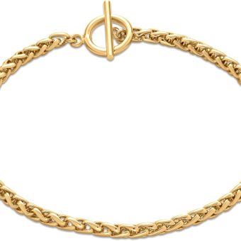 Amazon Essentials 14k Gold Plated or Silver Plated Braided Chain Bracelet 7.5"