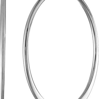 Amazon Essentials Gold Plated or Stainless Steel Flattened Hoop Earrings (previously Amazon Collection)