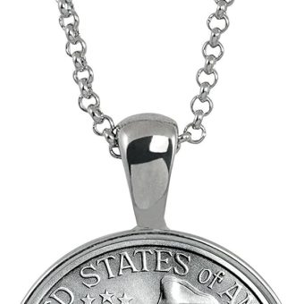 American Coin Treasures Bicentennial Washington Quarter Pendant Necklace