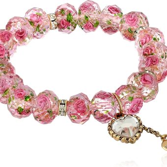 Betsey Johnson Womens Heart Charm Bracelet