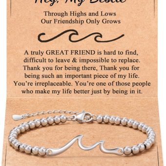 Tarsus Gift for Friends, The Waves of Life We've Through Together, Woman Friendship Gifts Idea, Wave Bracelet for Best Friend Bestie Soul Sister Christmas Valentines Day Birthday Gifts For Her