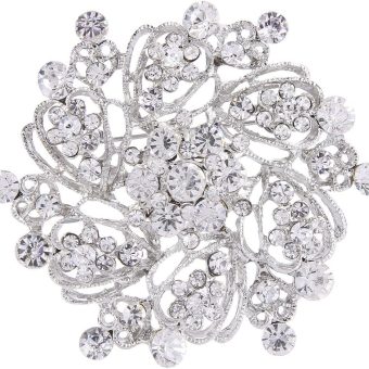 EVER FAITH Wedding Corsage Jewelry Austrian Crystal Elegant Flower Wreath Brooch Pin for Women