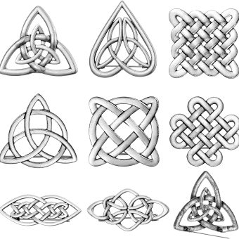 8 Pieces Celtic Knot Brooch Pins Women Sweater Cardigan Brooches Pins to Hold Sweater Together Retro Collar Cardigan Cloak Pins Dress Pins for Women, 8 Styles