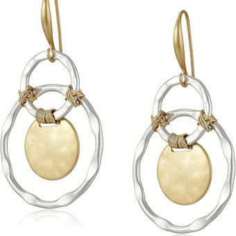 Robert Lee Morris Wire Wrapped Orbital Circle Drop Earrings