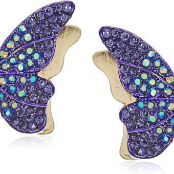 Betsey Johnson Pave Butterfly Stud Earrings