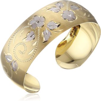 Amazon Essentials 14k Yellow Gold-Filled Hand Engraved Cuff Bracelet (previously Amazon Collection)