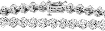 8.51 ct Ladies Round Cut Diamond Tennis Bracelet in (Color G Clarity SI-1) in 14 Kt White Gold