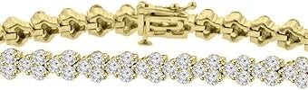 8.51 ct Ladies Round Cut Diamond Tennis Bracelet in (Color G Clarity SI-1) in 14 Kt Yellow Gold