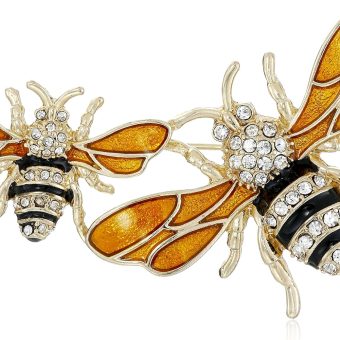 Napier Classics Goldtone and Yellow Bee Brooch Pin