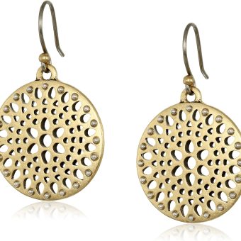 Lucky Brand Two Tone Open Work Drop Earrings