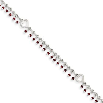 925 Sterling Silver Spring Ring Anklet 10 Inch Jewelry for Women