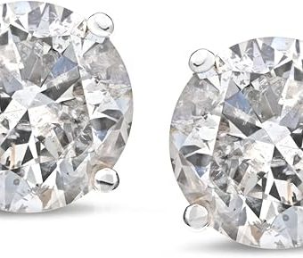 Amazon Essentials Certified 14k Gold Diamond with Screw Back and Post Stud Earrings (J-K Color, I1-I2 Clarity) (previously Amazon Collection)