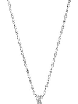 Amazon Essentials Plated Sterling Silver Cubic Zirconia Round Cut Solitaire Pendant Necklace, 18" (previously Amazon Collection)