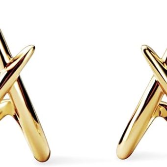 Ana Luisa Sloane Stud X Earrings - Dainty Stud Earrings 14K Gold Plated, Silver Rhodium Plated, and Gold Pave - Ana Luisa Jewelry - Hypoallergenic,...