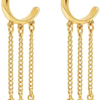 Ben-Amun Moroccan Coin Vintage Dangle Earrings, New York Fashion 24K Gold Plated Jewelry