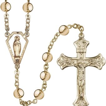 Bonyak Jewelry 14k Gold 7mm Miraculous Rosary