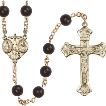 Bonyak Jewelry 14k Gold 8mm Black Onyx 3-Way Rosary