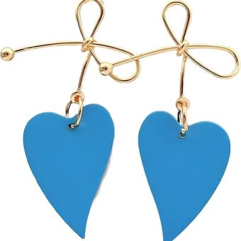 Bow Earrings - Colorful Heart Jewelry For Women - Shaped Stud Earrings For Birthday and Parties