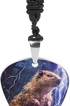 Capybara Thunder Funny Guitar Pick Necklace Stainless Steel Music Jewelry Personalized Pendant for Men Women