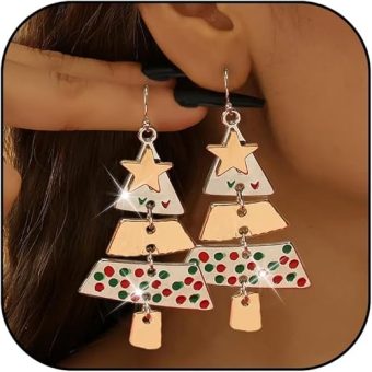 Christmas Earrings for Women Christmas Tree Dangle Earrings Tree Earrings Christmas Accessories Dresses Holiday Jewelry Gifts Stocking Stuffers