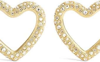 COACH Womens Pavé Heart Hoop Earrings